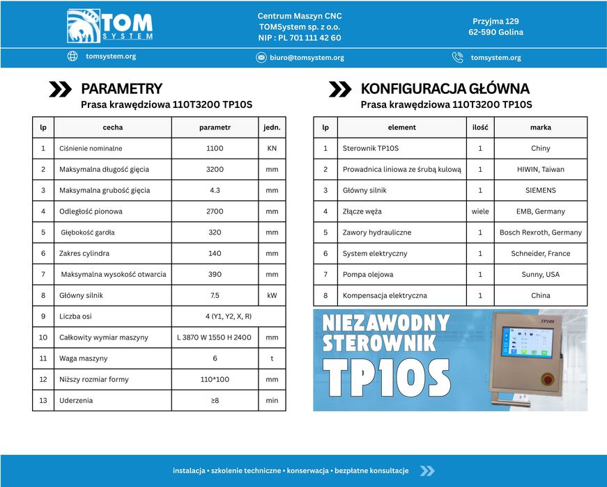 Prasa Krawędziowa 110T3200 TP10S