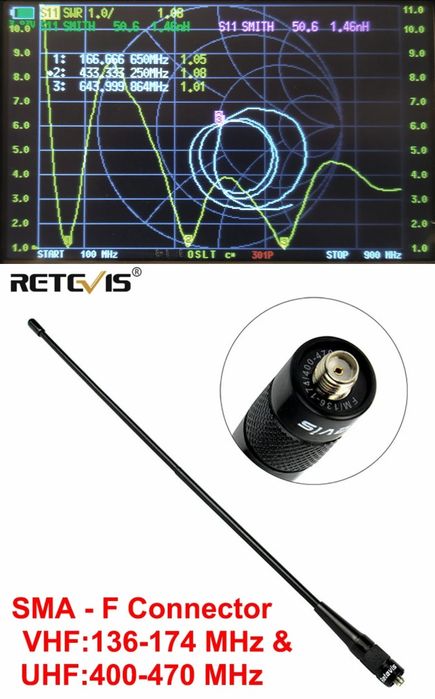 Abbree AR-771 sma-f 37 см сатком садком 145/430 мгц uhf vhf 2 м 70 см