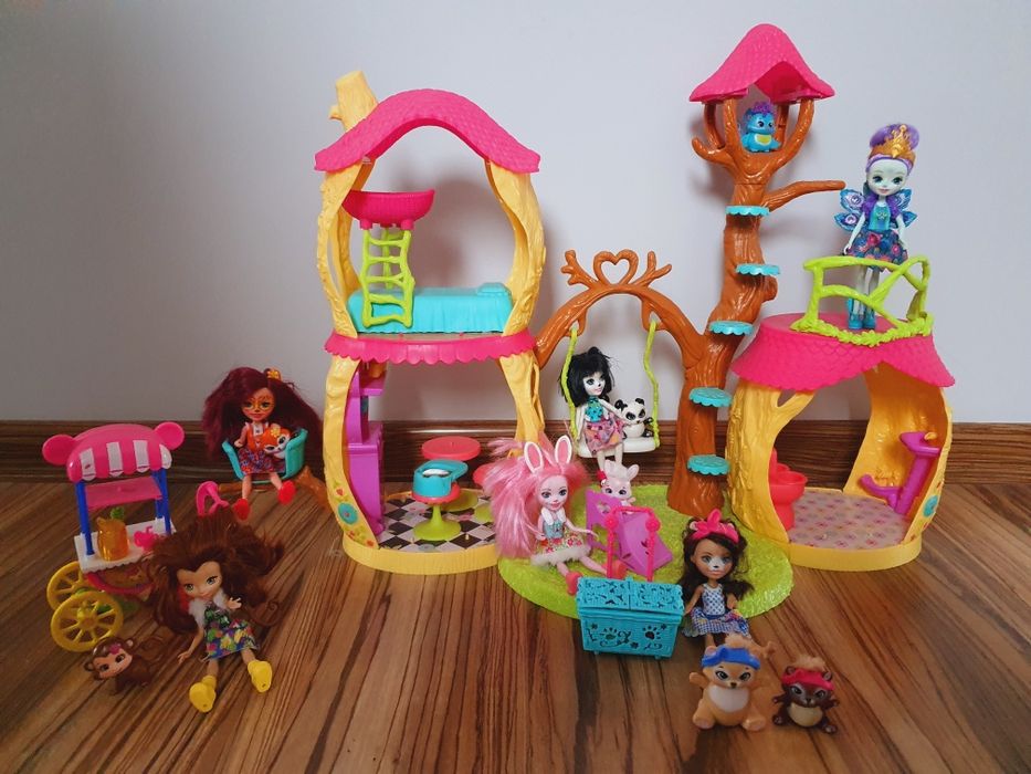 Domek pandy Enchantimals +6 lalek+7 zwierzątek
