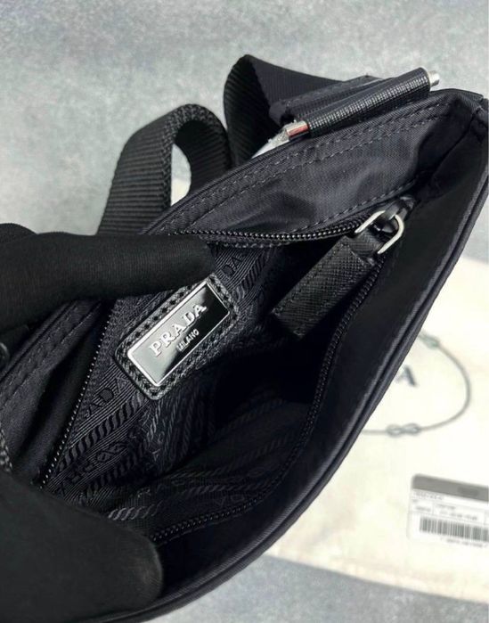 Сумка Prada 1BH978 NERO нейлонова чорна чоловіча