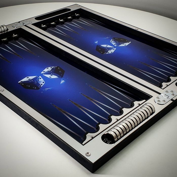 Нарди хай-тек з дерева, металу та скла. Дизайн на замовлення. Нарды