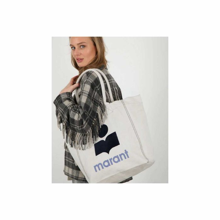 Сумка Isabel Marant Yenky Logo Canvas Tote Bag Light Grey