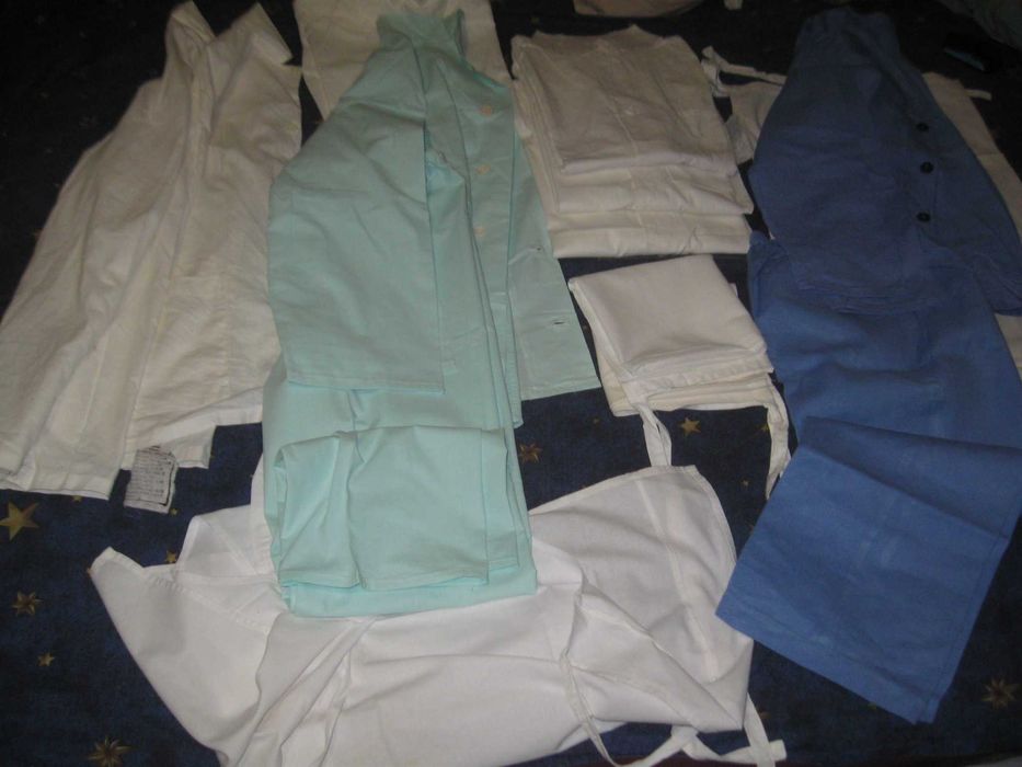 Спецодежда СССР для медиков, кухарей- куртка-халат-костюм фартук белые