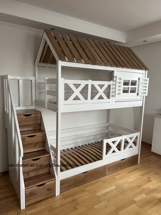 Ліжко двоярусне,виробник ,двухъярусная деревянная кровать Оскар3