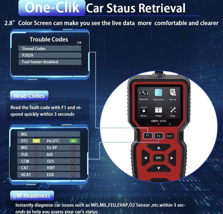 Сканер професійний OBD2 V519