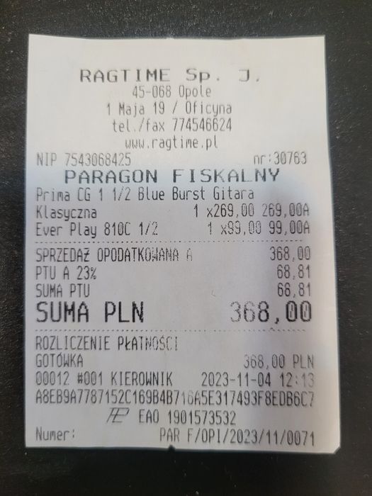 Gitara klasyczna dla dziecka niebieska plus pokrowiec