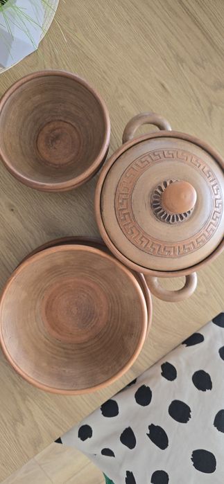 Глиняний український натуральний посуд набір