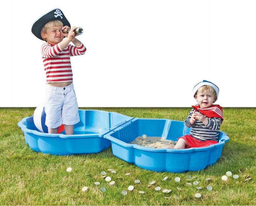 XL DUŻA Piaskownica Basen Muszla 2w1 Zamykana Niebieska