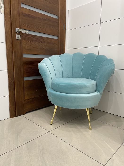 Fotel Muszelka welur velvet różne kolory krzesło