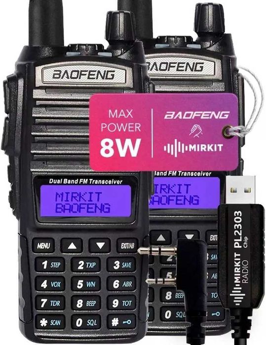 KRÓTKOFALÓWKA Baofeng EU82X 8W Ulepszony UV-82 Rozblokowany!
