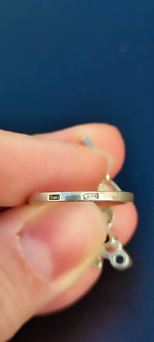 Серебряное кольцо 875 проба