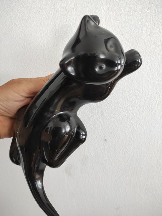 Czarny kot ozdoba ceramiczna do powiedzenia Londyn