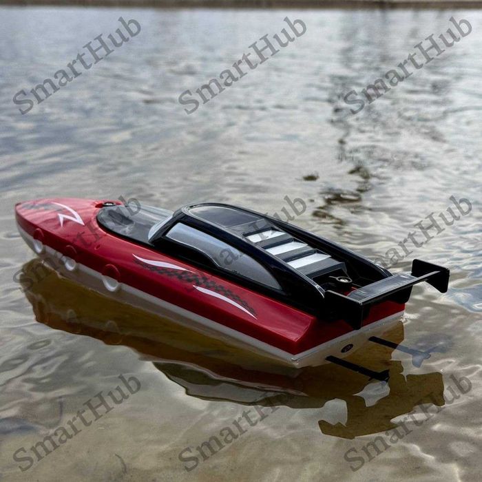 Катер на радиоуправлении HydroFlash Красный Лодка на пульте управления