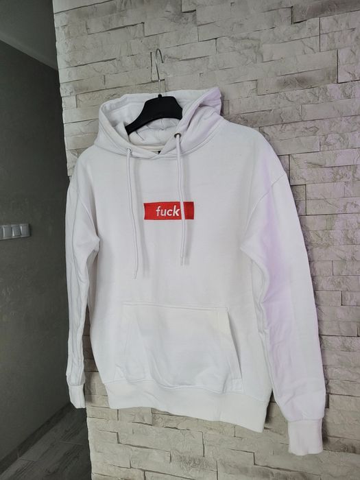 Biała bluza kangurek z kapturem Unisex New Yorker XS