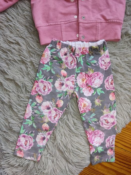 Dres kwiaty komplet falbanki