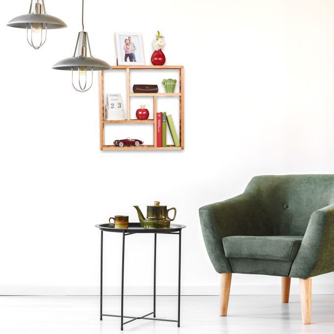 Regał ścienny orzech 50 x 50 cm