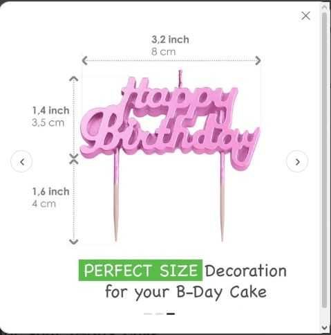 Набор декоративных свечей happy birthday 1 набор