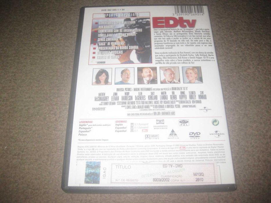 DVD "EDtv" com Matthew McConaughey