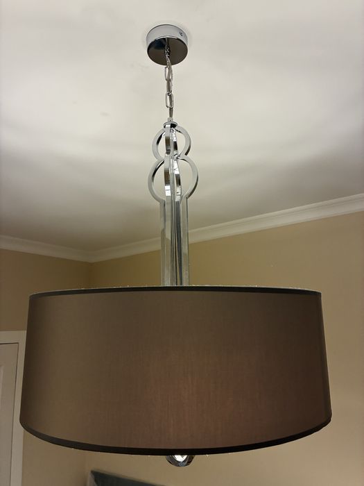 Żyrandol w styli hamptons glamour 4 żarówki czarny srebrny Primavera