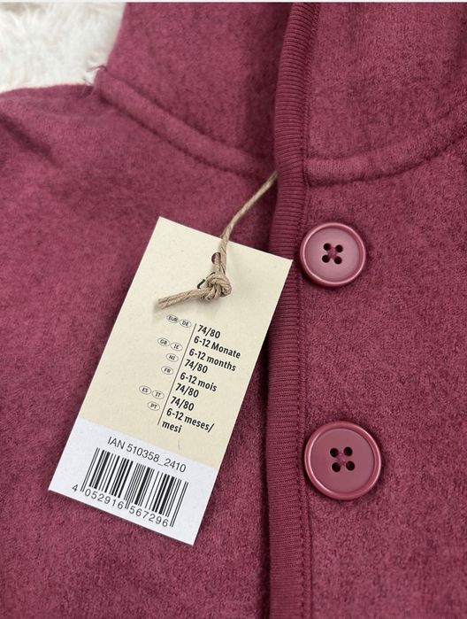 Lupilu kurtka nowa welna merino 74/80 dla dziewczynki