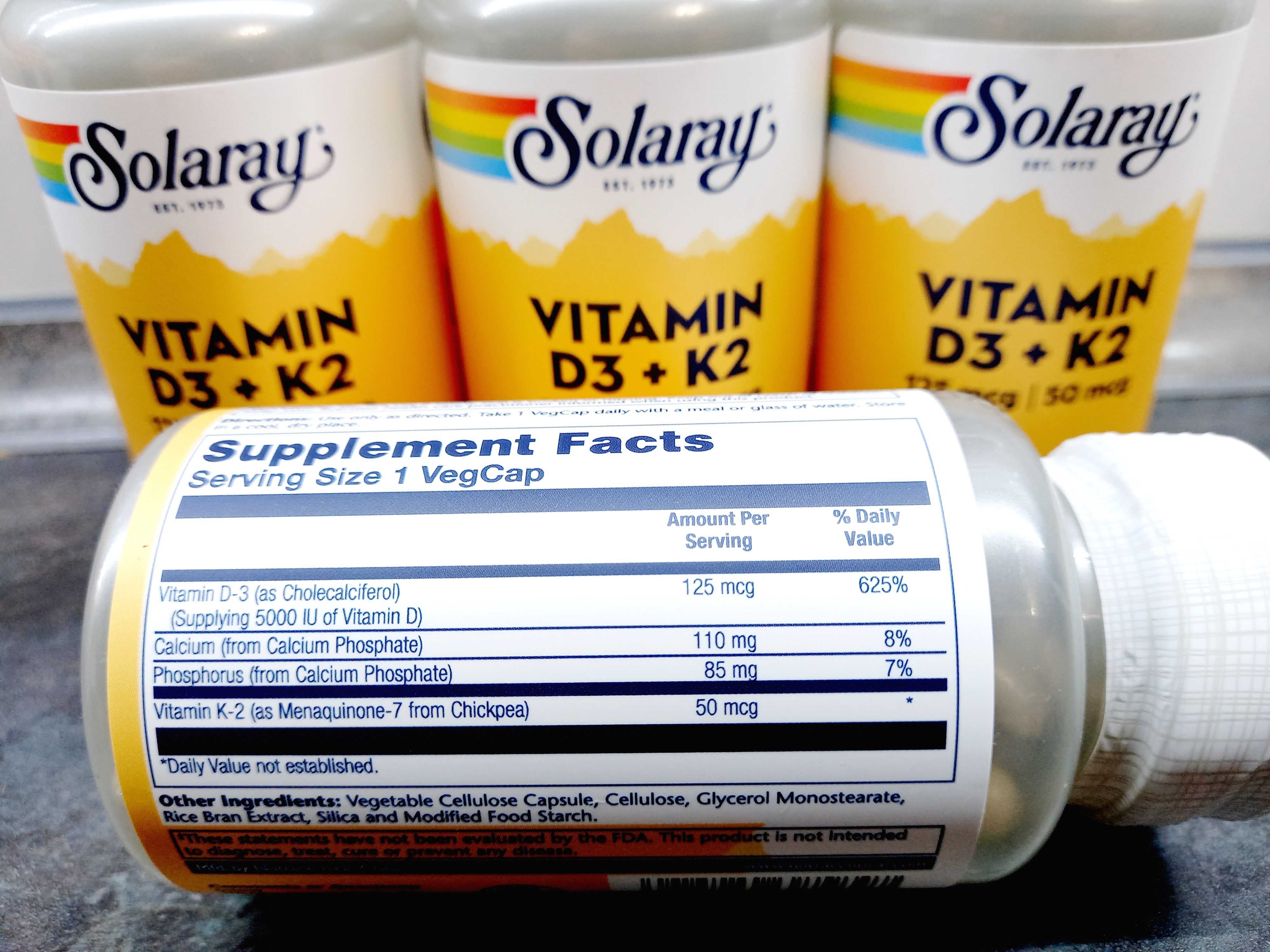 Solaray, Vitamin D3+K2 (60-120 капс.), витамины D3 K2: 680 грн. - Інші ...