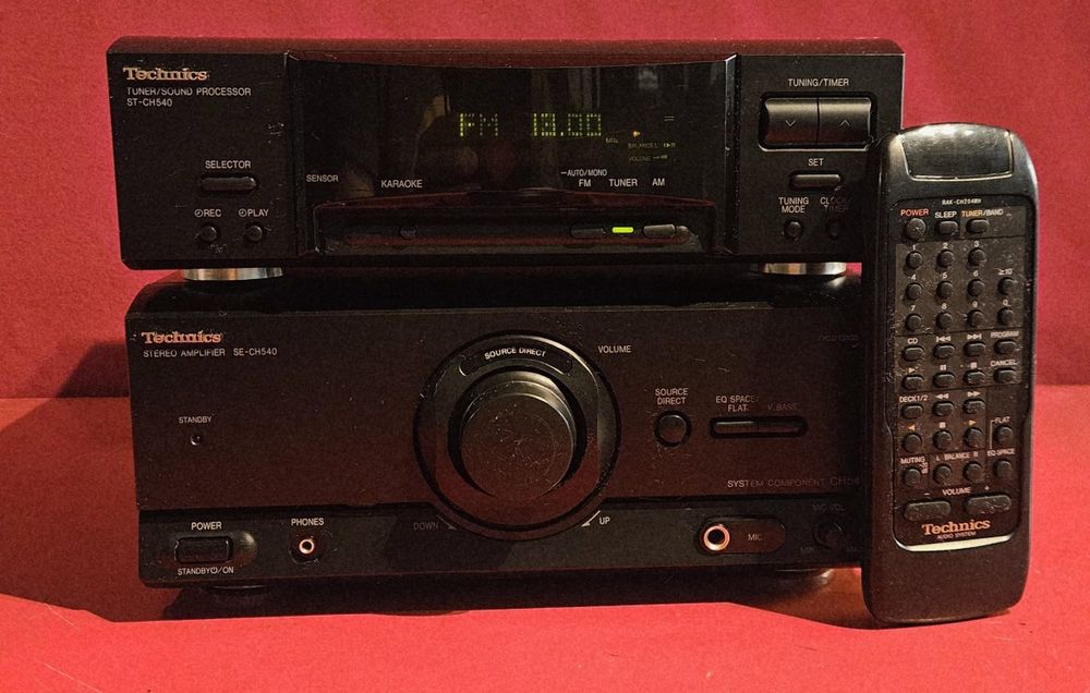 Wieża Technics z pilotem Karaoke