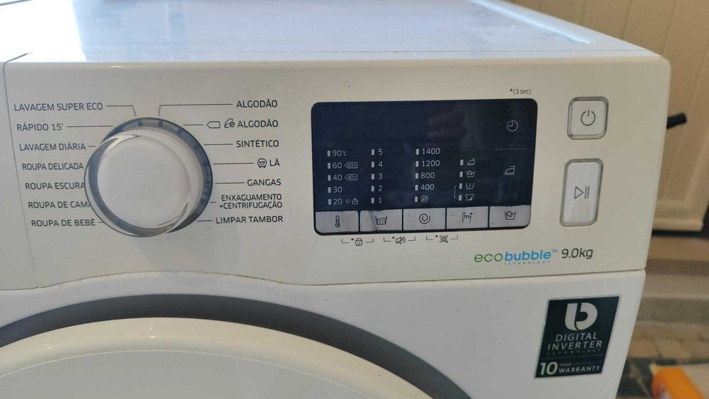 Máquina de Lavar Roupa SAMSUNG ECObubble 9Kg (avariada)