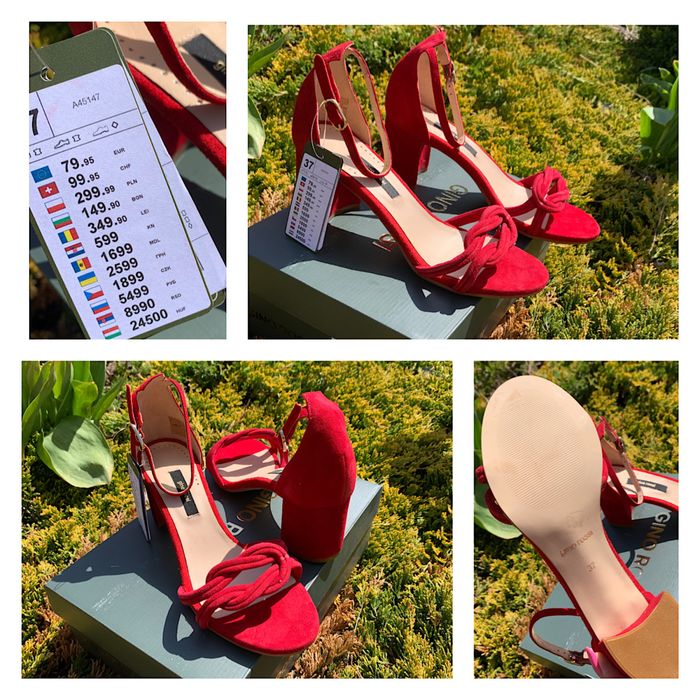 Gino Rossi - NOWE zamszowe sandały na stabilnym obcasie r 37