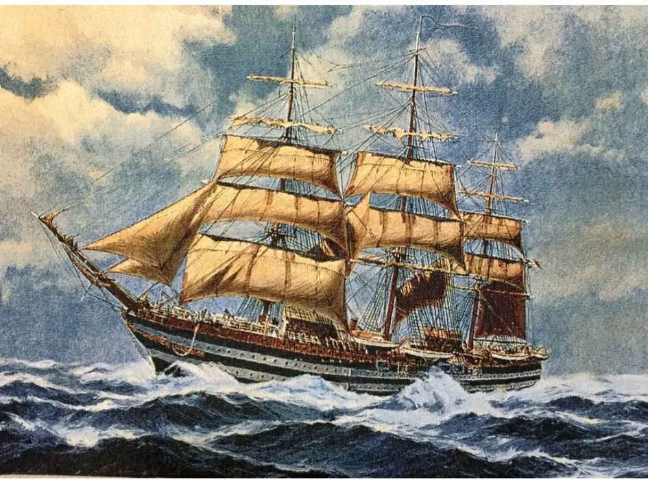 Картина гобелен Фрегат