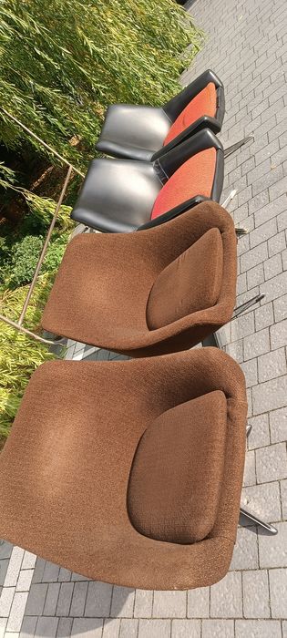 Fotele Obrotowe PRL Bauhaus DDR  PRL Obrotowe Muszelka 4 sztuki