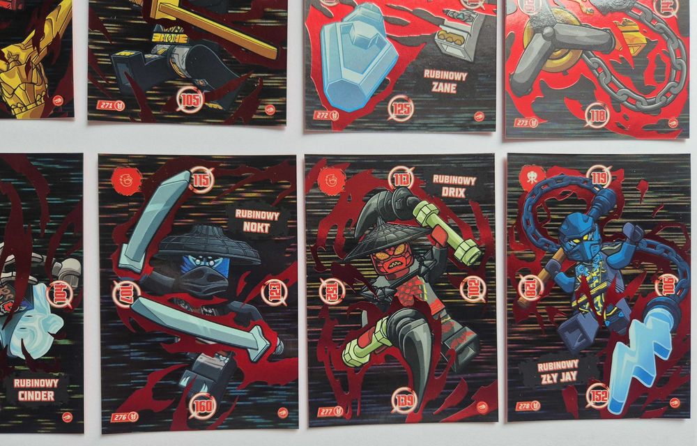 Komplet kart rubinowych lego ninjago TCG 10