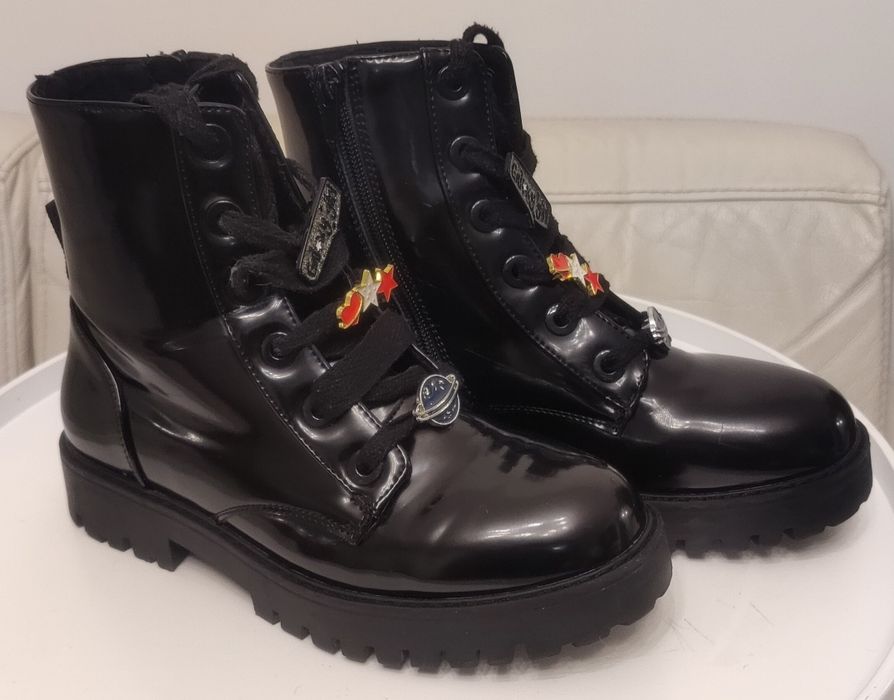 Buty glany lakierowane trapery rozmiar 35