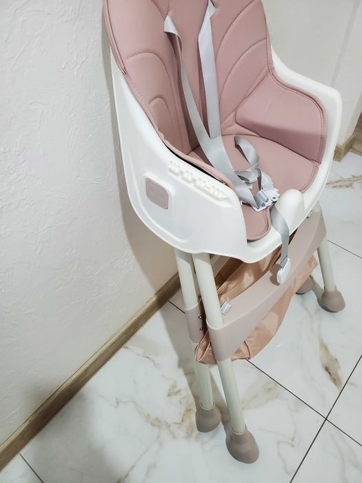 стілець для годування дитячий стільчик мʼякий рожевий колір