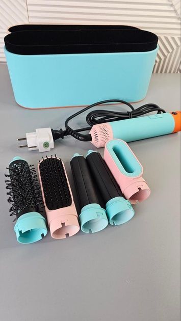 Фен стайлер для волосся Hair Brush Stailer + кейс голубий