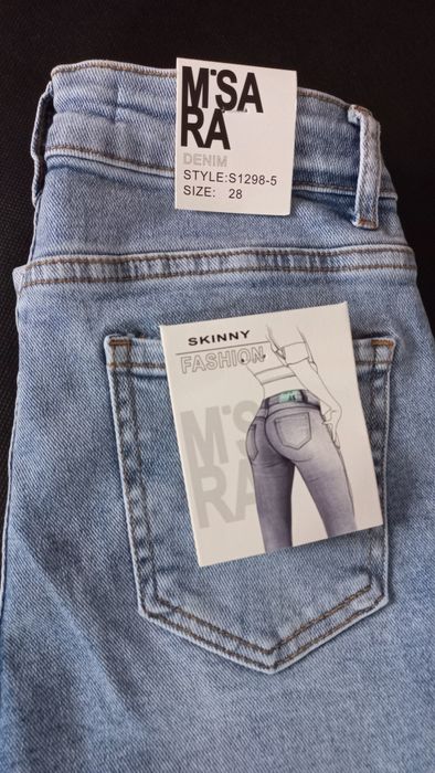 M'Sara SKINNY jeansy r.28 jasne, uciągliwe NOWE s/m