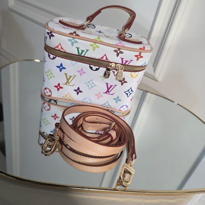 Torebka kuferek kosmetyczka Louis Vuitton biała kolorowa