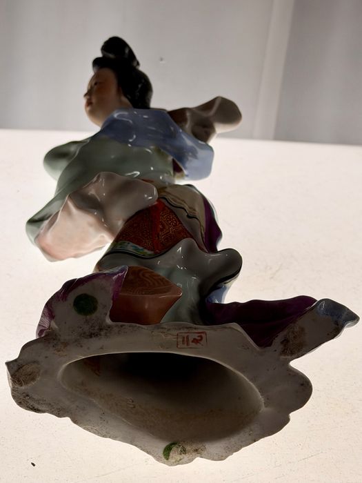 Niesamowita Porcelanowa Jingdezhen Figurka Tancerki Gejszy Unikat Top