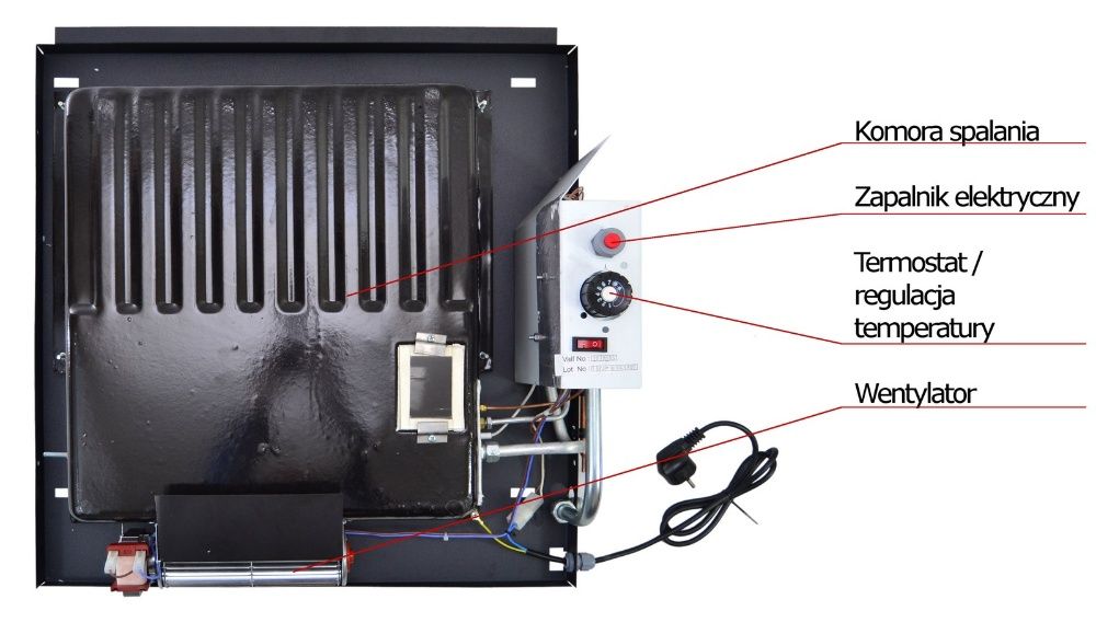 Grzejnik gazowy, ogrzewacz, piecyk, HOSSEVEN HDU-5 V wentylator