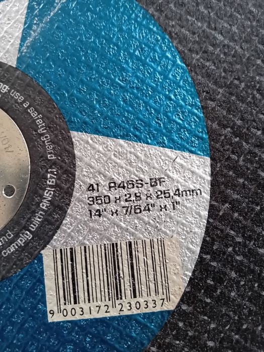 Discos de corte 350x2,8x25,4mm, 230x2,0x22x23mm, 180x6x22,23mm