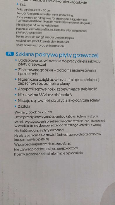 Szklana pokrywa płyty grzewczej