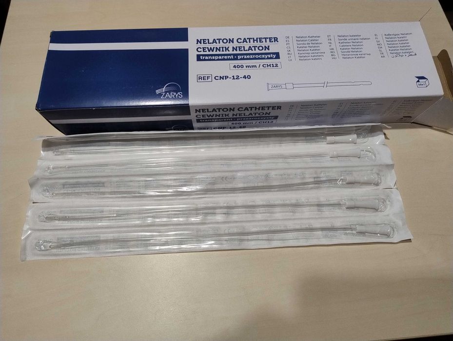 Cewnik urologiczny Nelaton CH-12 400 mm męski, 50 szt