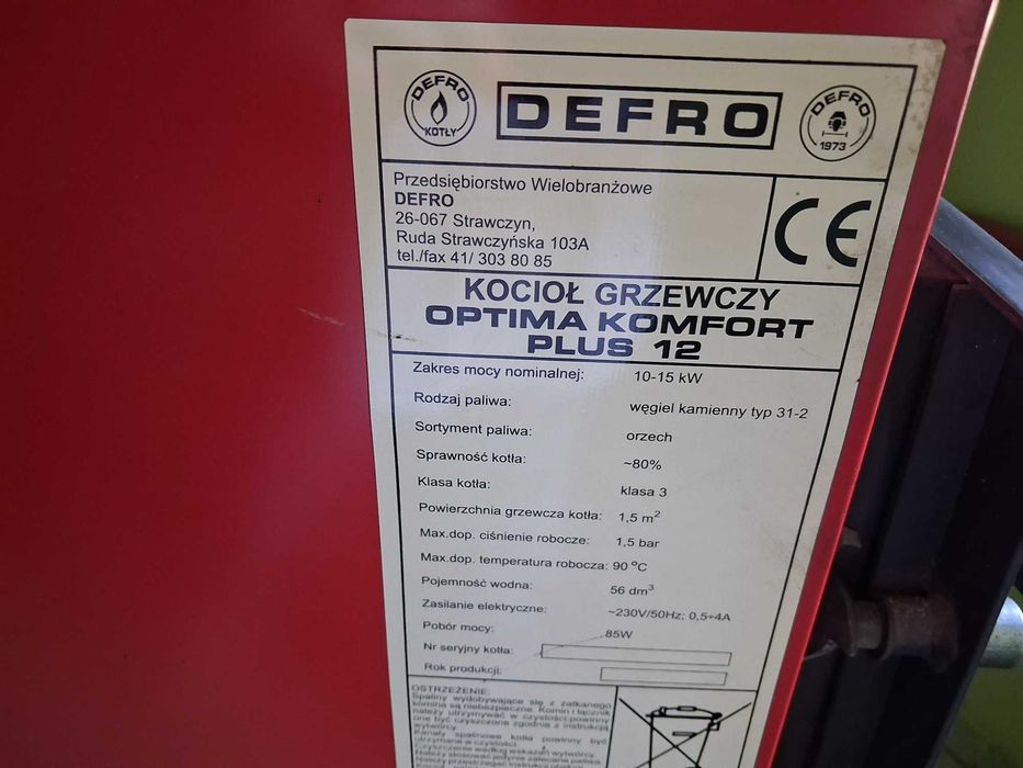 Częsci z pieca defro i bojler