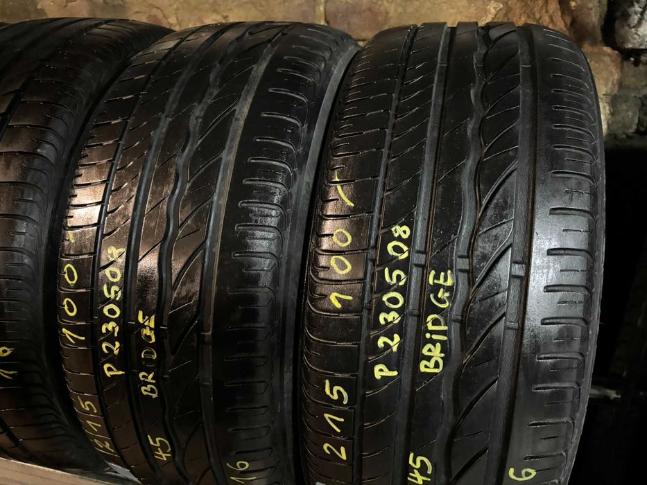 4X OPONY LETNIE 215/45R16 86H Bridgestone Turanza ER300 Rant Ochronny 6.9MM SPRAWDZONE CAŁE! #P230508