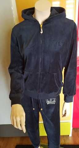 Dres granatowy, welurowy, korona , rozmiar L/XL