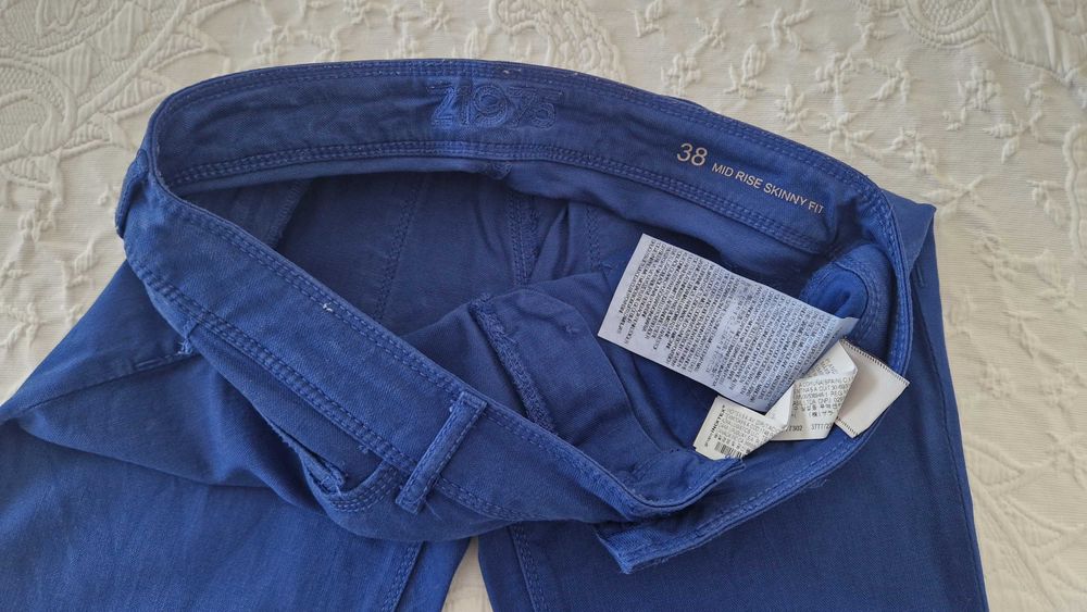 Calças azuis, Zara, tamanho 38, mid rise skinny fit