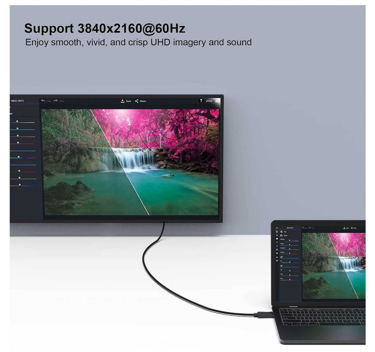 kabel DisplayPort na DisplayPort 1,8 m 4K przy 60 Hz, 2K przy 165 Hz Lenovo, Dell, HP, ASUS