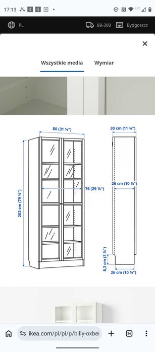 Witryna biała Ikea billy