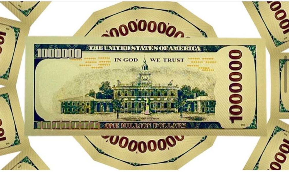 Nota de lembrança de 1 milhão de dólares