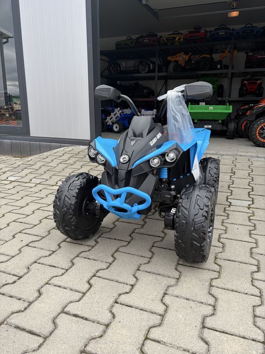 Duży Mocny QUAD na akumulator CAN-AM Maverick 24 Volt 7Ah 4x200 Watt Niebieski