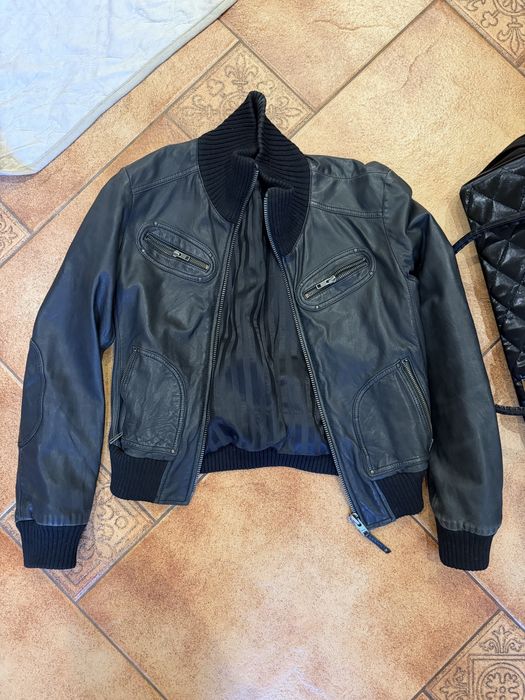 кожанная куртка бомбер